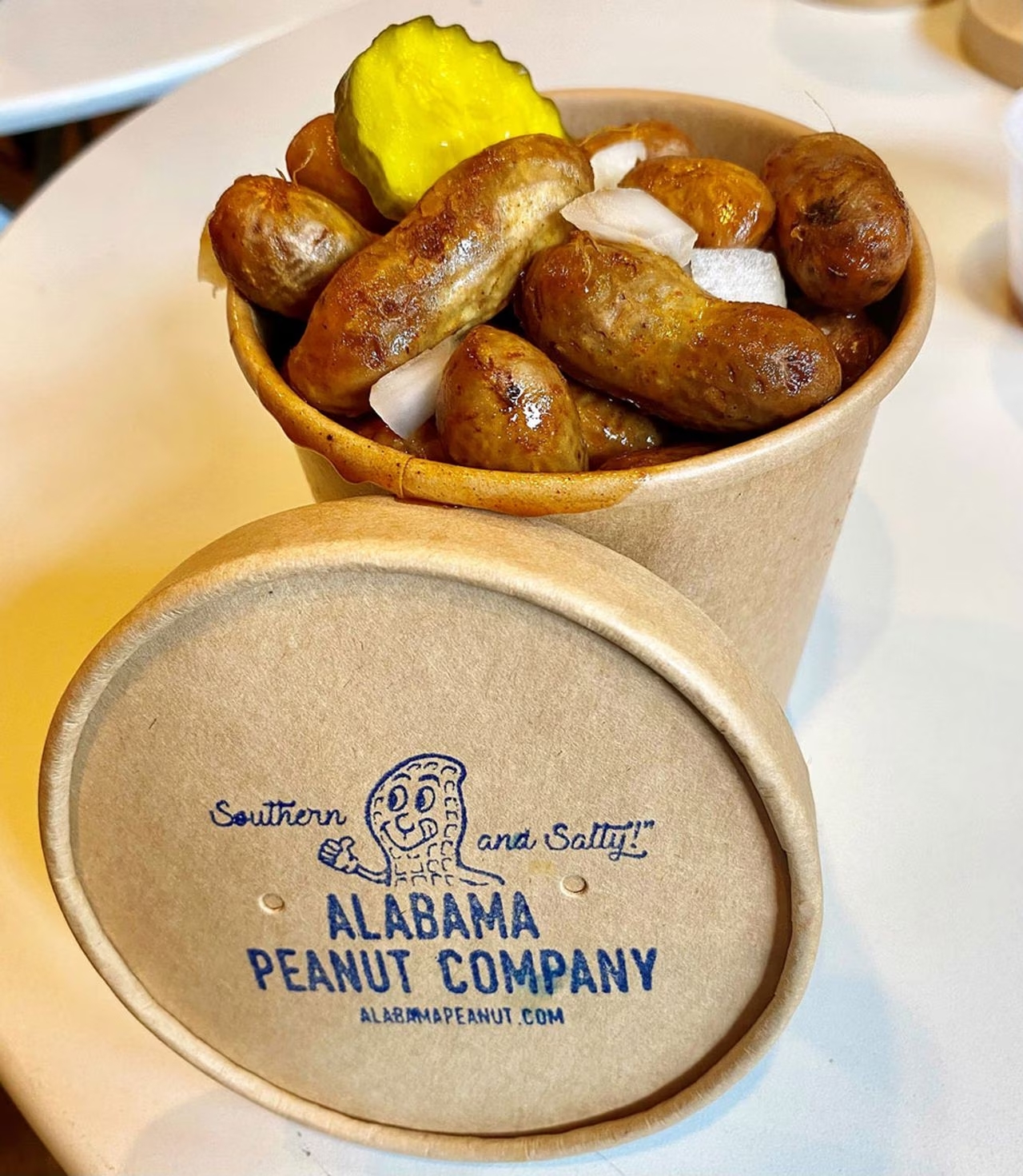 Alabama Peanut Company carton with Milos Pickles